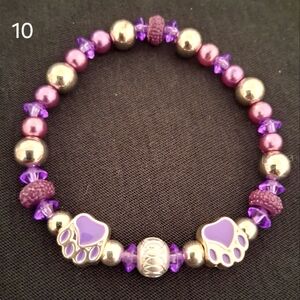 Purple and Silver Beaded Bracelet